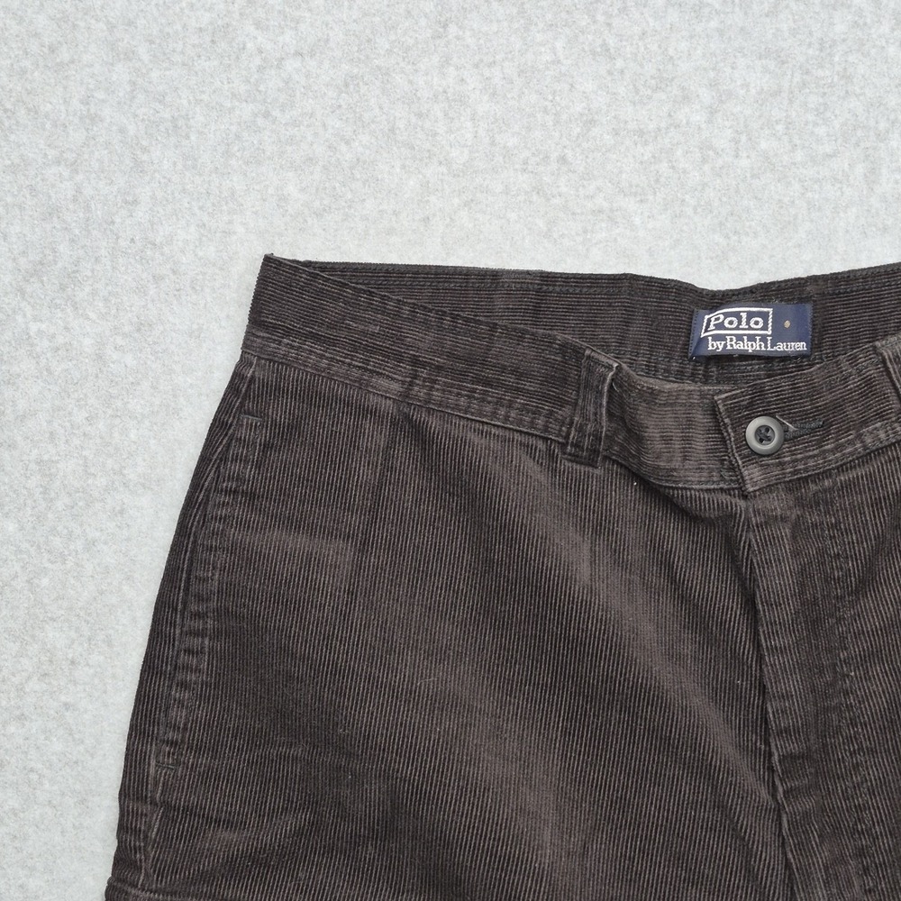 Vintage Polo Ralph Lauren Corduroy Shorts Men 35 Brown Cargo Gorpcore Skater Y2K - Picture 11 of 16